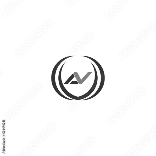 Free Download AV black and white logo with circle - GFXLoad