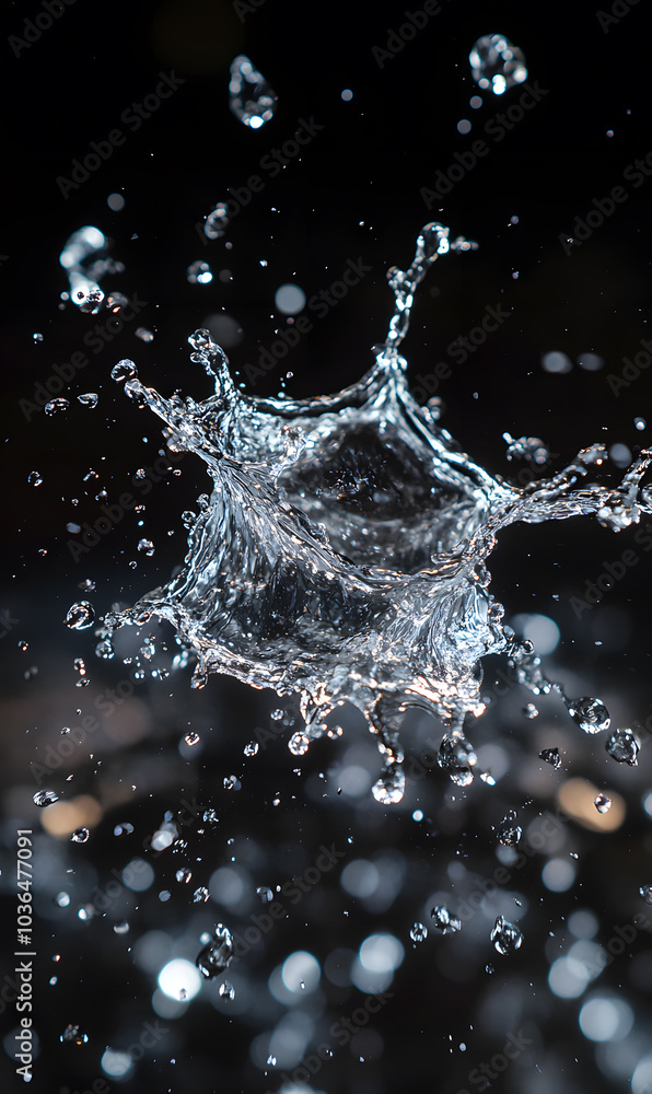 Dynamic Water Droplets Isolated on Black Background – High-Speed Captures, Ripples, Splashes, and Mist in Elegant Motion Dynamic Water Droplets Isolated on Black Background – High-Speed Captures, Ripples, Splashes, and Mist in Elegant Motion