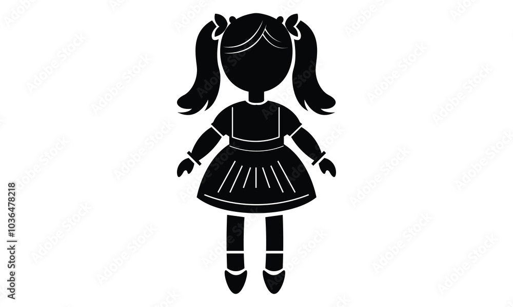 Fototapeta premium Doll Icon Symbol silhouette icon black