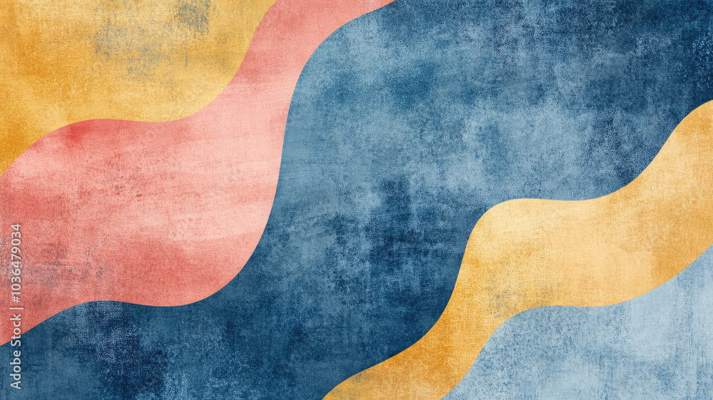 Soft pastel abstract waves with blue and pink textures in geometric design Soft pastel abstract waves with blue and pink textures in geometric design