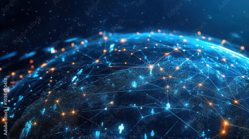 International business network, people connecting across globe, 3D illustration International business network, people connecting across globe, 3D illustration