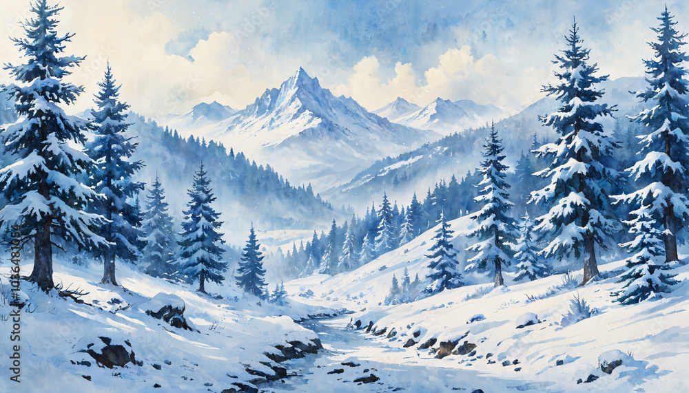 Fototapeta premium Paysage Hivernal Enchanté