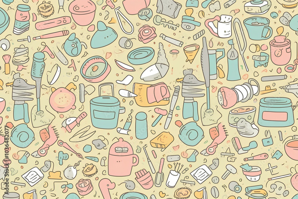 seamless pattern with cups seamless pattern with cups
