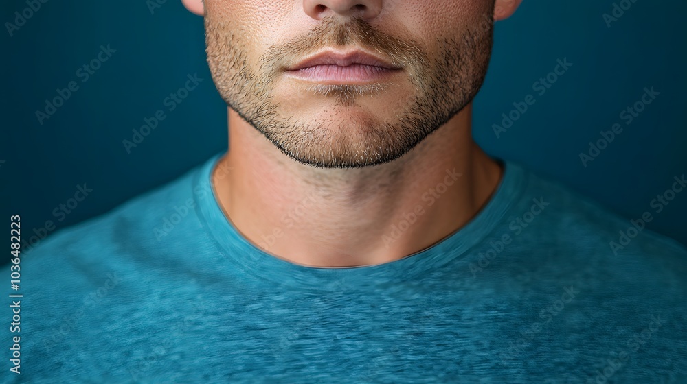 Fototapeta premium Modern crewneck t-shirt design mockup in front of a solid color backdrop
