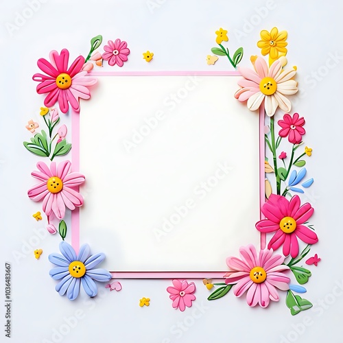 frame with flowers generative ai