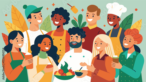 The event created a sense of togetherness and unity a the community as people from all walks of life came together to celebrate their love for cooking and food.. Vector illustration
