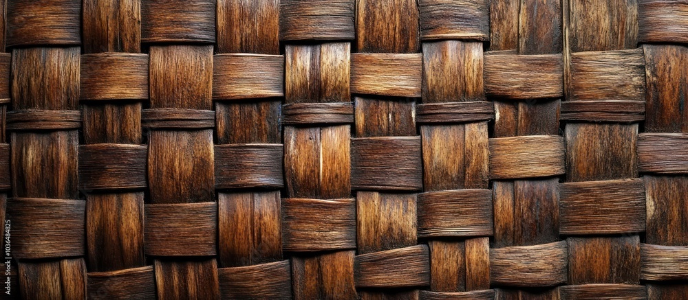 Close-up shot of a woven brown wicker texture. Close-up shot of a woven brown wicker texture.