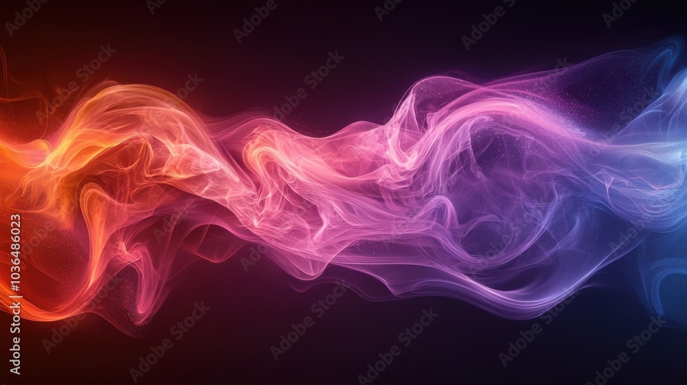Colorful swirling smoke creating a mesmerizing abstract pattern on a dark background in vibrant hues of orange, pink, and blue Colorful swirling smoke creating a mesmerizing abstract pattern on a dark background in vibrant hues of orange, pink, and blue