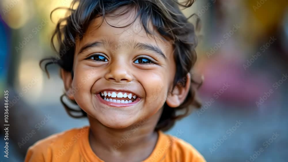 smiling Indian boy at town street smiling Indian boy at town street