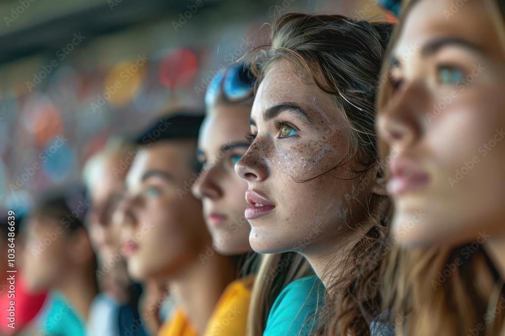 Fototapeta premium Spectators viewing short track relays, sports, speed