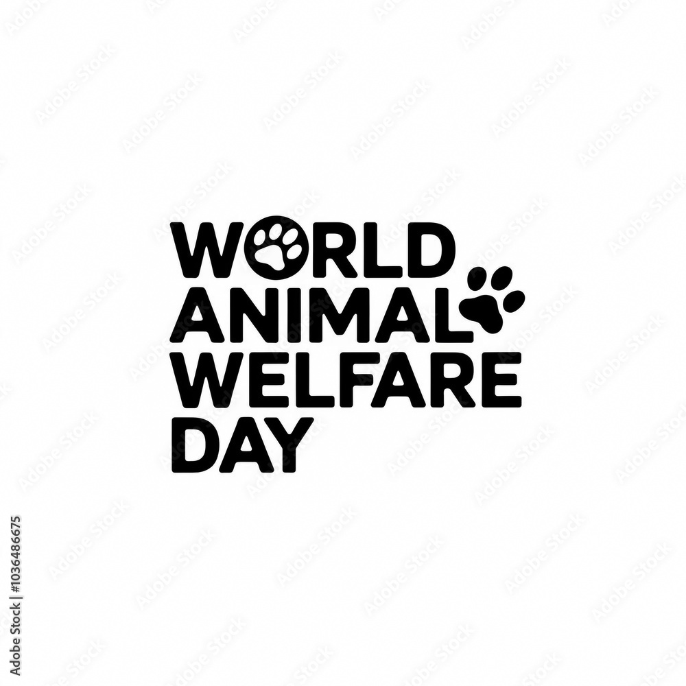World Animal Welfare Day logo design on white background Text logo with clean background poster World Animal Welfare Day logo design on white background Text logo with clean background poster