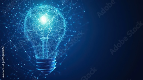 Wallpaper Mural AI-Generated Light Bulb with Blue Background Torontodigital.ca