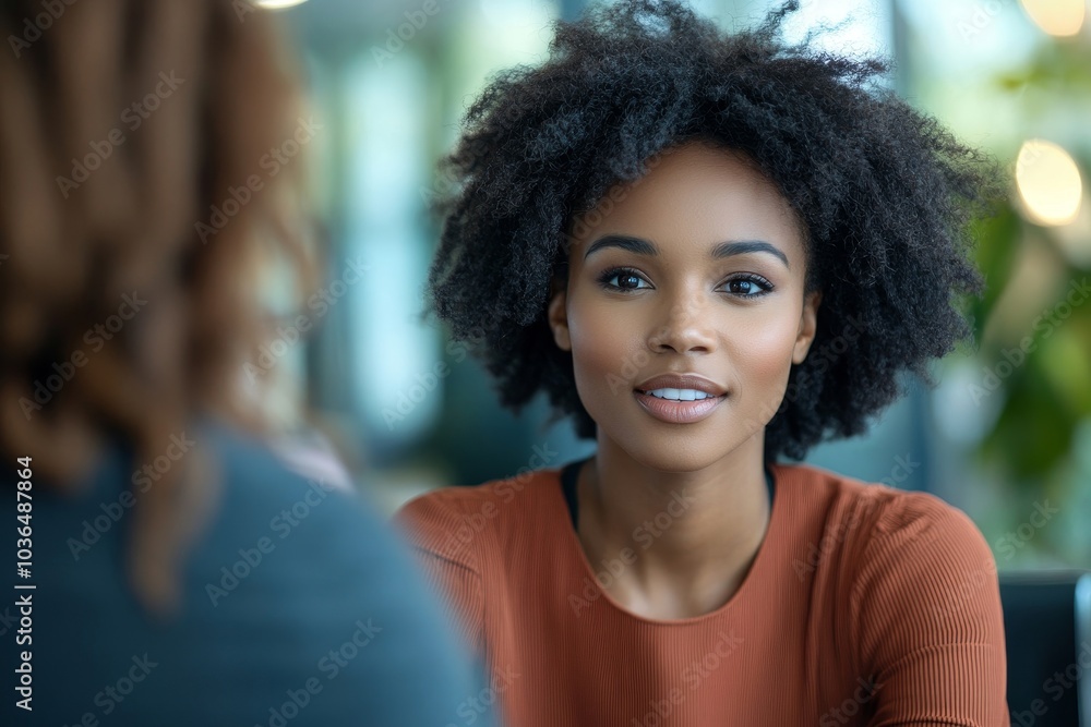 Businesswoman taking interview of a job applicant, Generative AI Businesswoman taking interview of a job applicant, Generative AI