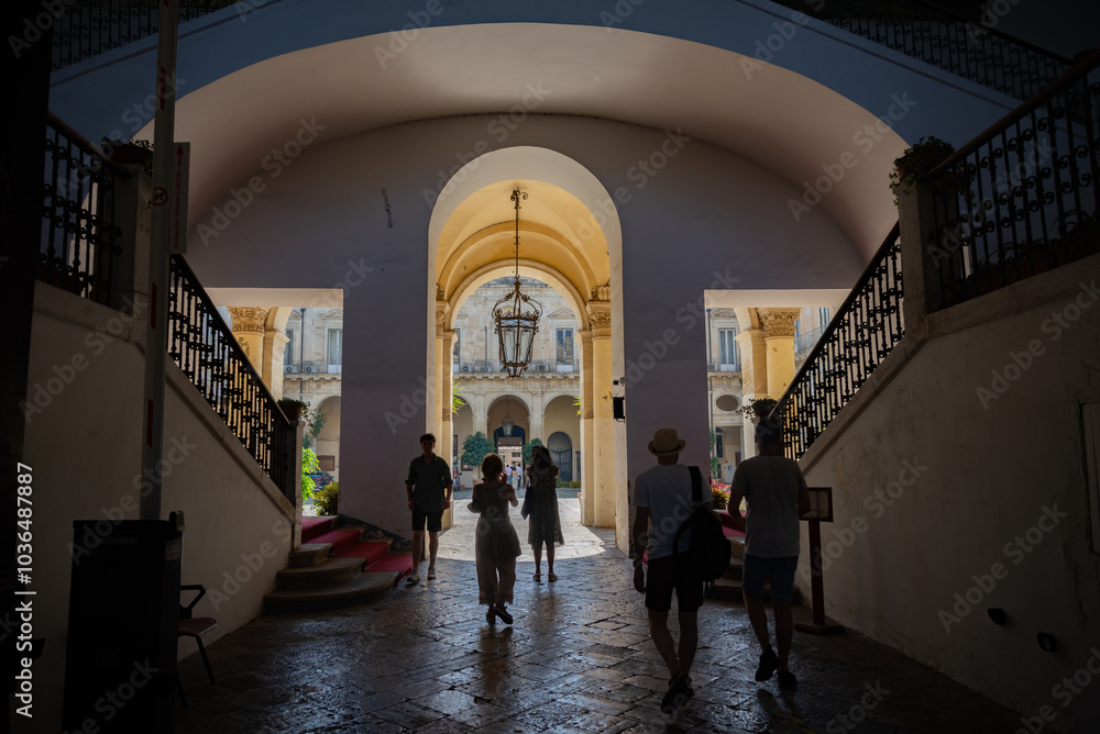 Calle barroca de la ciudad, Lecce, Apulia, Italia, Calle barroca de la ciudad, Lecce, Apulia, Italia,