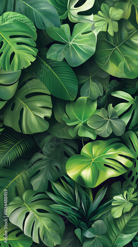 Wallpaper Mural closeup nature view of green leaf and palms background. Flat lay, dark nature concept, tropical leaf
 Torontodigital.ca
