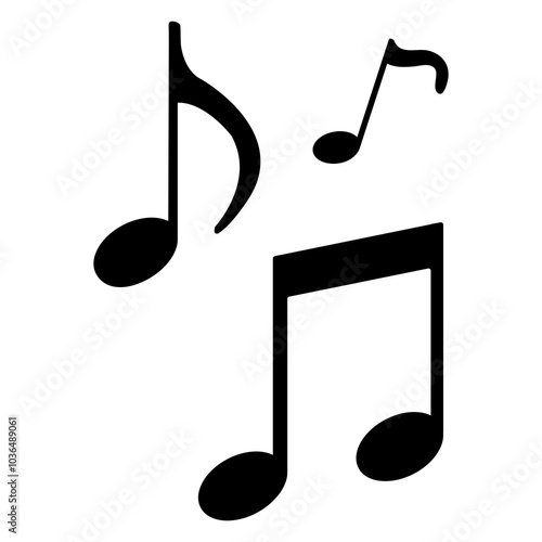Music notes icons set. Musical key signs. Vector symbols on white background.