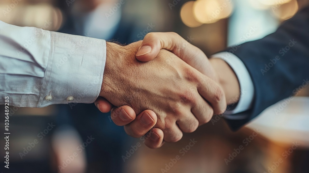 Employer shaking hands with job candidate, Generative AI Employer shaking hands with job candidate, Generative AI