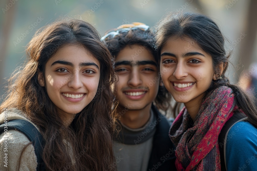 Group of friends in college campus, Generative AI Group of friends in college campus, Generative AI