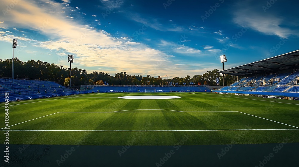 Fototapeta premium Aerial View of a Football Stadium