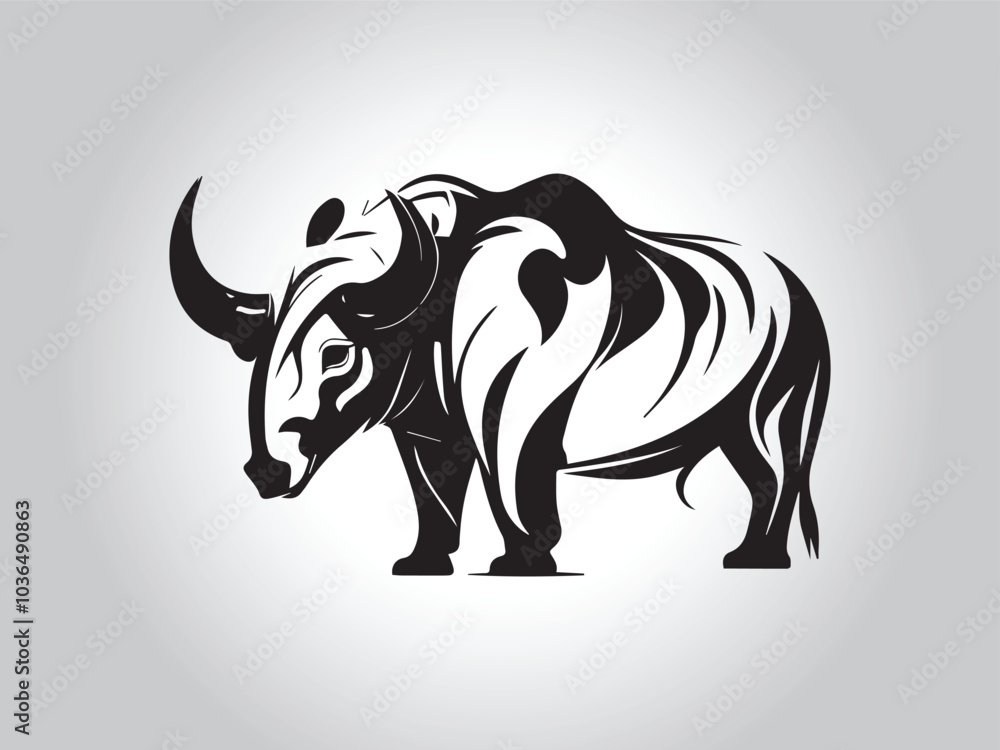 Obraz premium Animal logo Isolated Black on White background