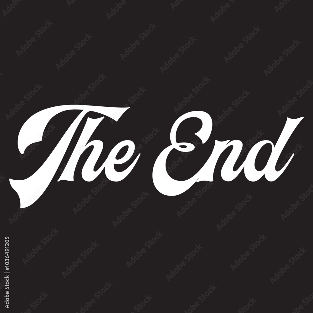 The End hand drawn lettering phrase, continuous line drawing, design element for poster, banner, card, print for clothes, emblem or logo design, vector illustration.. EPS 10/AI The End hand drawn lettering phrase, continuous line drawing, design element for poster, banner, card, print for clothes, emblem or logo design, vector illustration.. EPS 10/AI