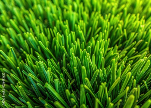 Artificial Grass Texture: Close-Up View of Green Synthetic Turf for Garden Decor