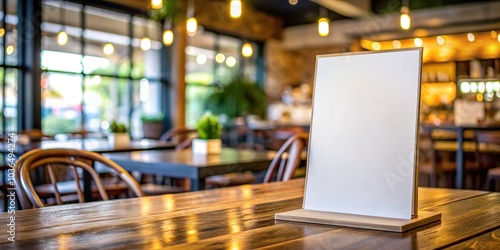 Bar Restaurant Menu Frame Mockup with Acrylic Tent Card