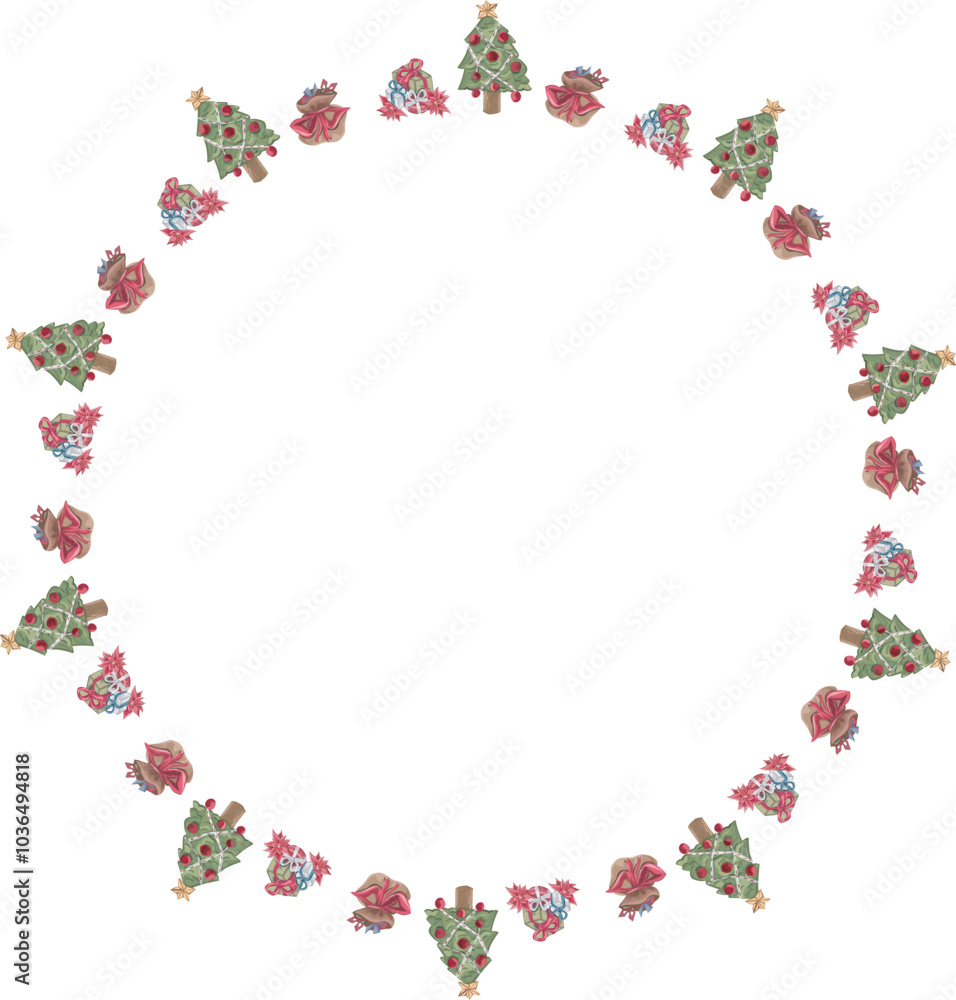 Cute christmas wreath. Vector illustration. Cute christmas wreath. Vector illustration.