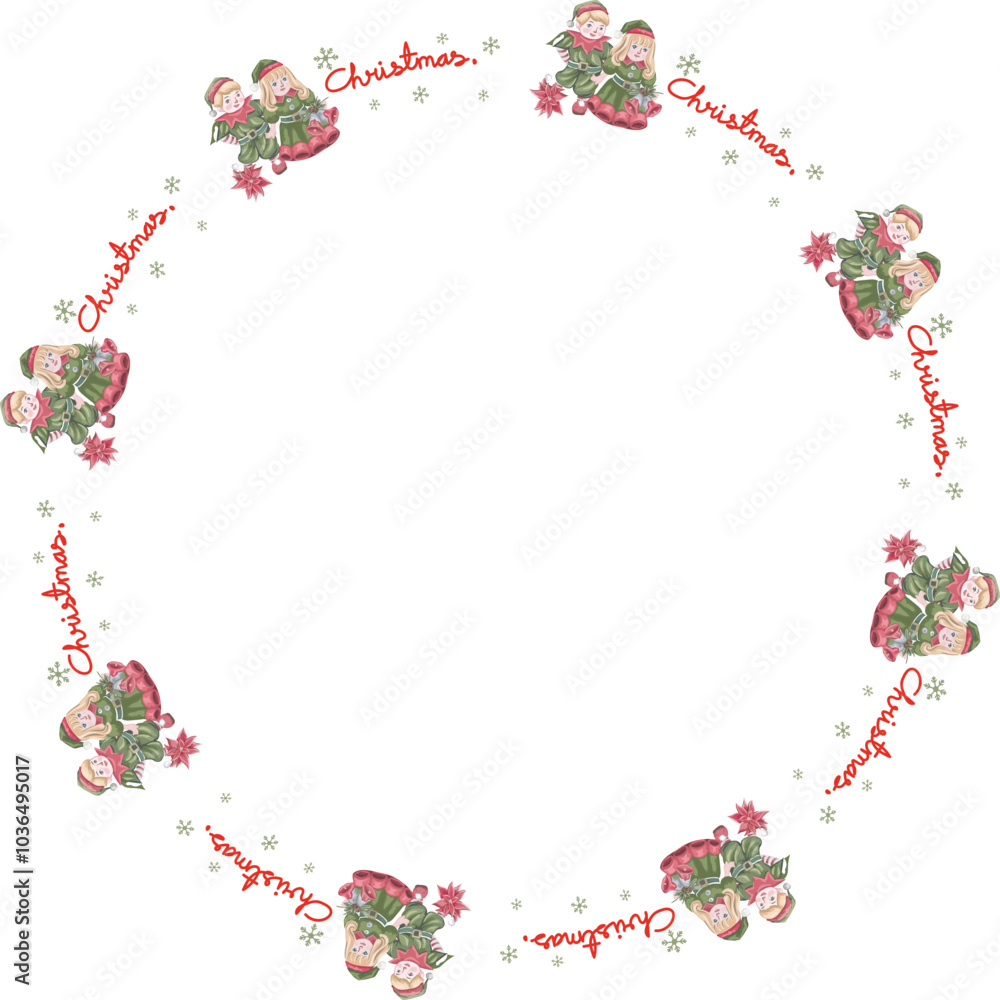 Cute christmas wreath. Vector illustration. Cute christmas wreath. Vector illustration.