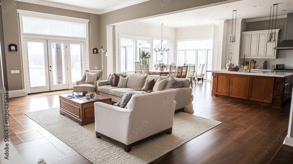 Fototapeta premium Creating zones in open-concept spaces can enhance functionality