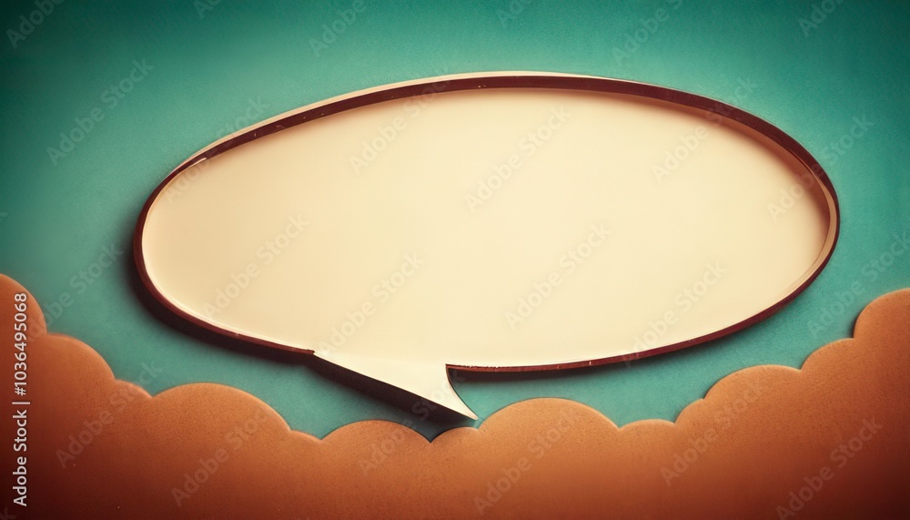 Speech balloon empty space in retro collage. Generated image Speech balloon empty space in retro collage. Generated image