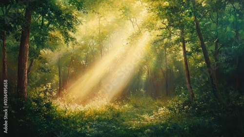 Sunlight Illuminates Forest