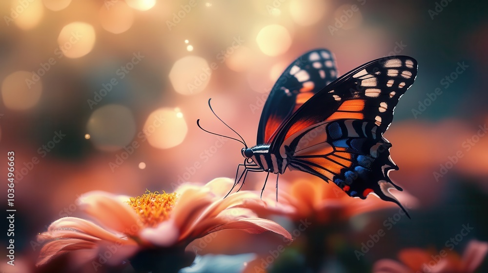 Close-up of a butterfly on a flower, Nature macro, Beauty Close-up of a butterfly on a flower, Nature macro, Beauty