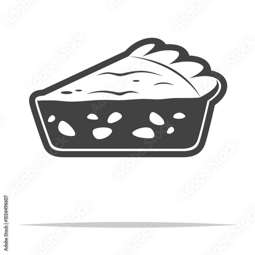 Slice of pie icon transparent vector isolated