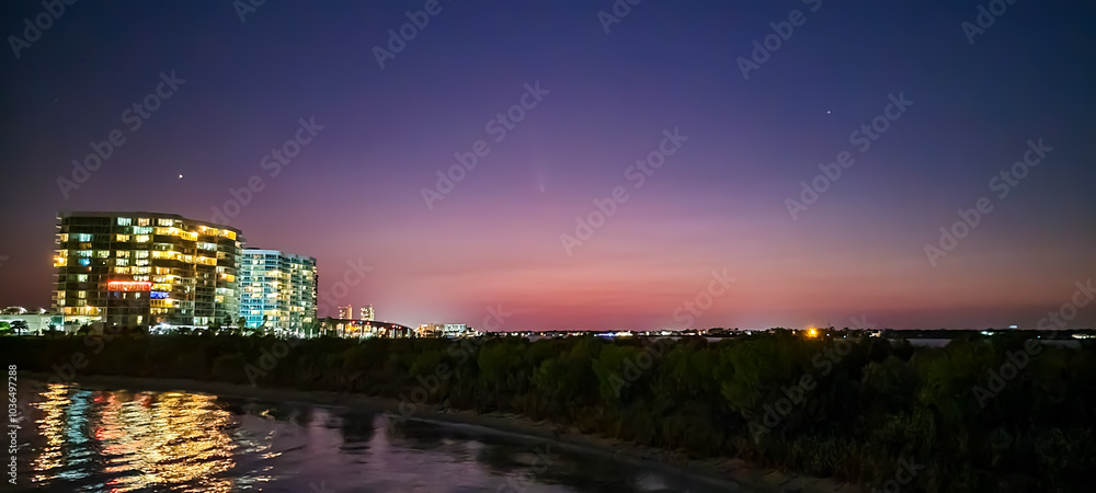 Night October Skies in Orange Beach, Alabama, Moon, Stars, Comet Tsuchinshan-ATLAS Night October Skies in Orange Beach, Alabama, Moon, Stars, Comet Tsuchinshan-ATLAS