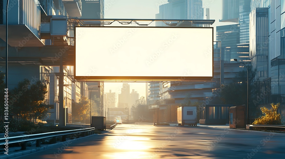 Blank Billboard in a City Setting Blank Billboard in a City Setting