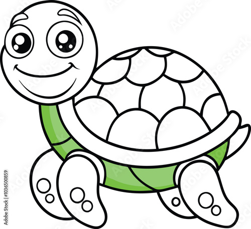 Cute Cartoon Turtle Shell Green Animal