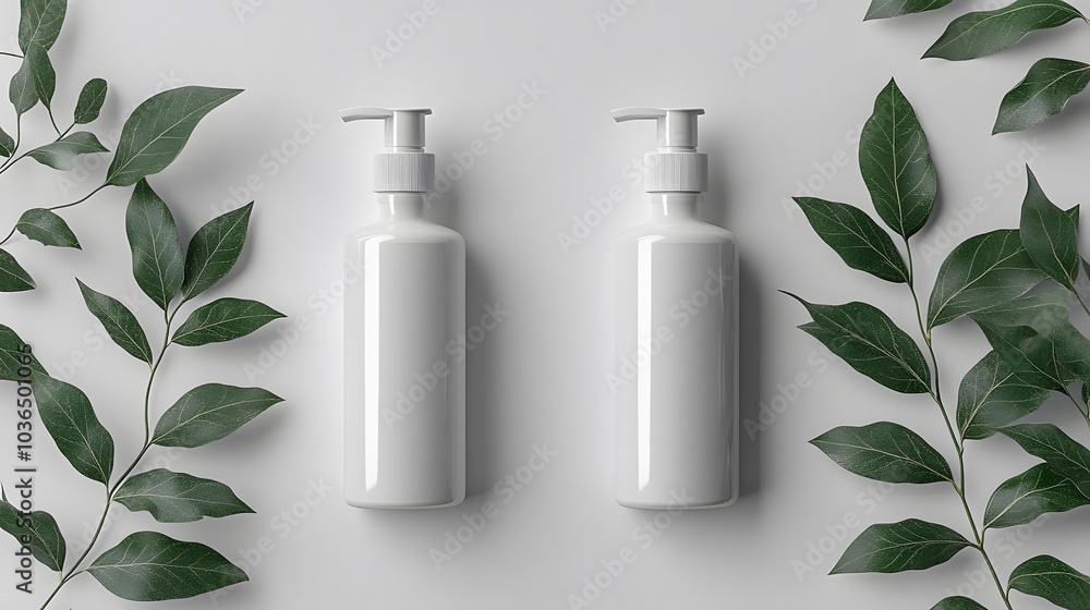 Elegant blank bottle pump mockup in frosted glass with soft reflections for product branding Elegant blank bottle pump mockup in frosted glass with soft reflections for product branding