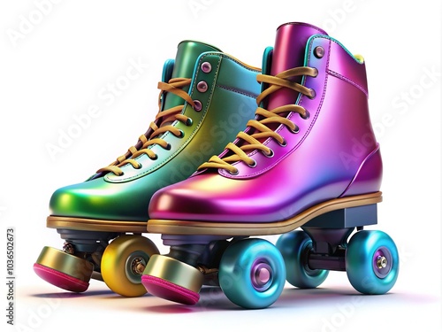 Gradient Roller Skates Illustration on White Background photo