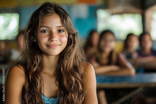 Young woman sitting in her classroom, Generative AI Free Download Young woman sitting in her classroom, Generative AI - GFXLoad