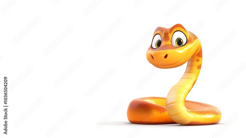 Fototapeta premium Cute Cartoon Snake
