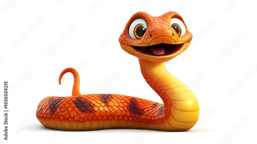 Fototapeta premium Cute Cartoon Snake