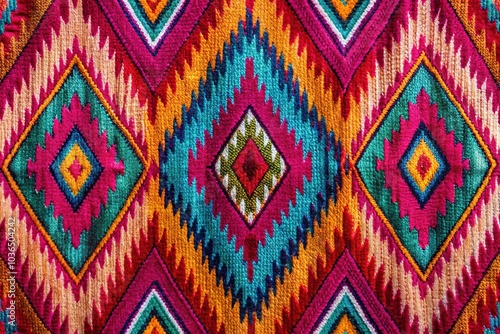 Ikat Ethnic Seamless Pattern Design | Tribal Geometric Textile Background