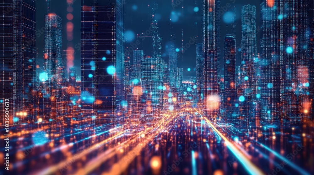 Fototapeta premium Digital transformation encourages a culture of innovation, as companies explore new technologies and approaches to improve products, services, and internal processes.