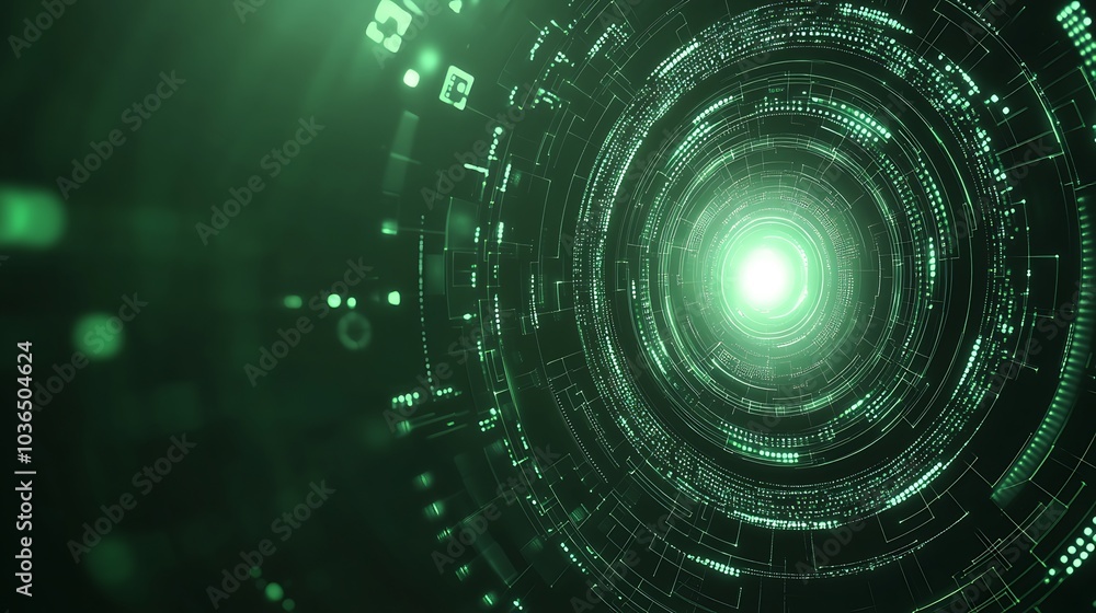 Fototapeta premium Abstract Green Tunnel