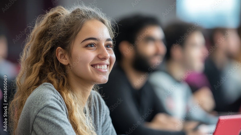 Students enjoying studying at university workshop, Generative AI Students enjoying studying at university workshop, Generative AI