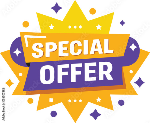 Big Sale Announcement with Stars and Ribbon