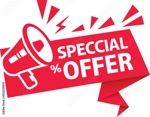 Big Sale Announcement with Megaphone Banner