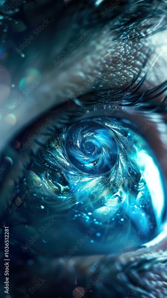 Abstract Eye with Galaxy Inside - Surreal Art Abstract Eye with Galaxy Inside - Surreal Art