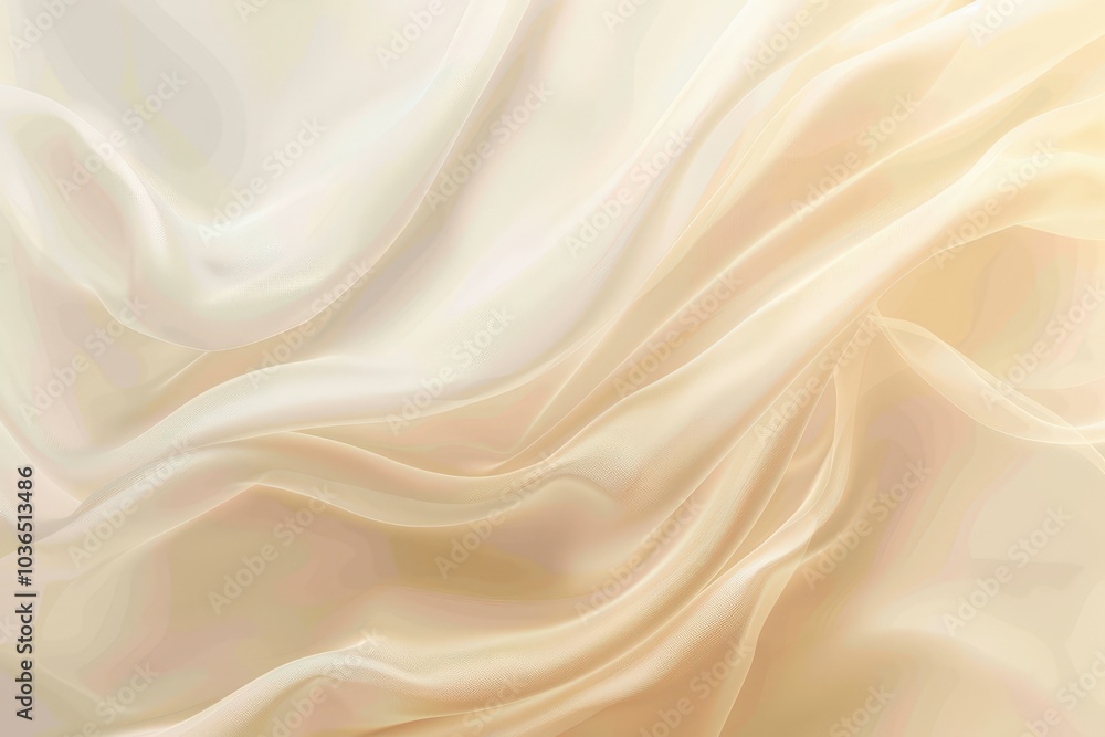 Obraz premium Smooth, flowing, golden-cream fabric texture